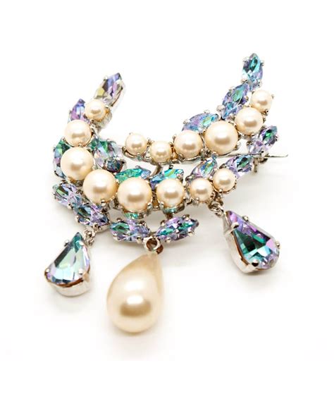 vintage dior brooch|christian Dior pearl brooch.